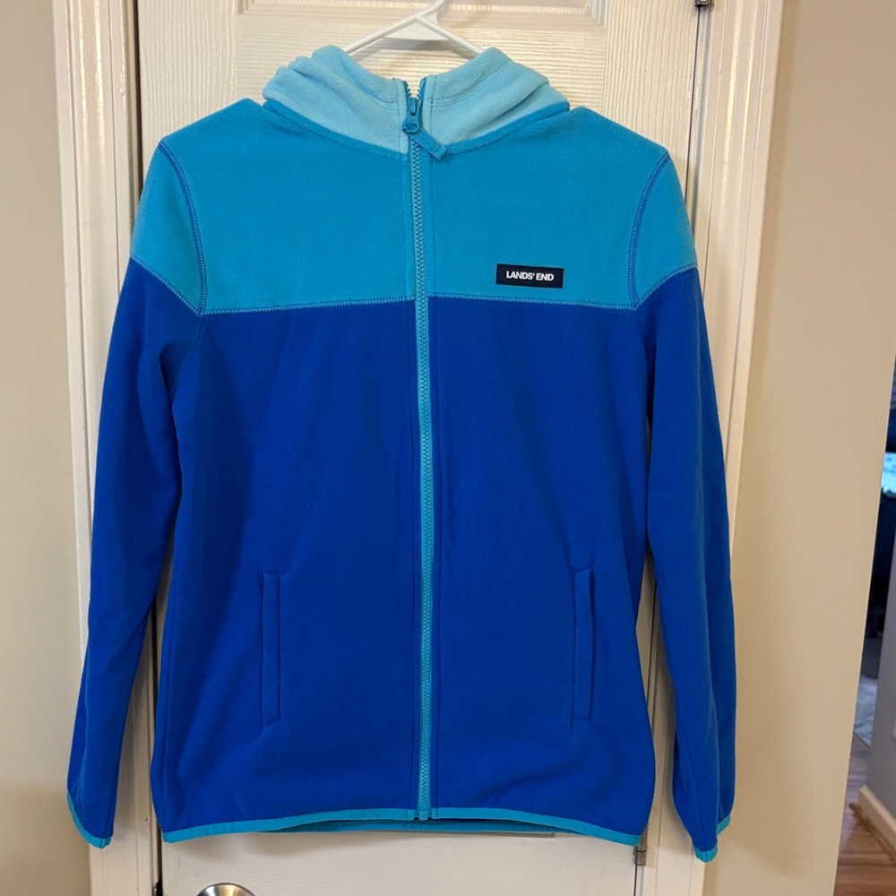Lands' End Two-Tone Blue Kids Hoodie